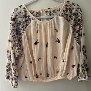 Embroidered free people top